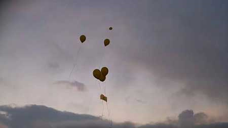 globos en el cielo